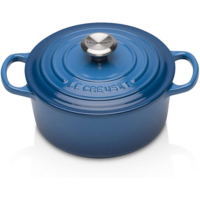 ルクルーゼ ココットロンド ル・クルーゼ ココットロンド 18cm マルセイユブルー（21177 20) シルバーつまみ Le Creuset 並行輸入品