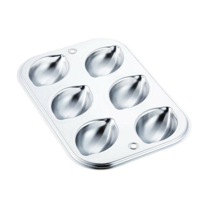 タイガークラウン レモン型6P-918 スチール クロームメッキ マドレーヌ 焼型