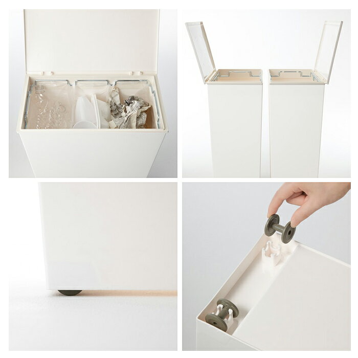 《 送料無料 》 クード ゴミ箱 ワイド ホワイト 《 kcud ごみ箱 シンプル 白 KUDSP WDW 》 ( キッチンブランチ )