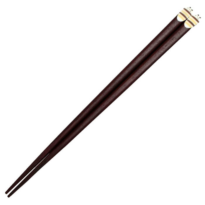 【メール便14本まで対応可能】イシダ お箸 ほのぼのキャット ボーダー 23cm 15063