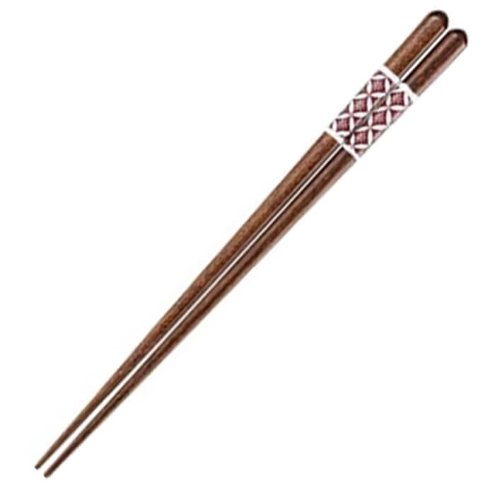 【メール便14本まで対応可能】イシダ お箸 食洗箸 紋菱 21cm 13160