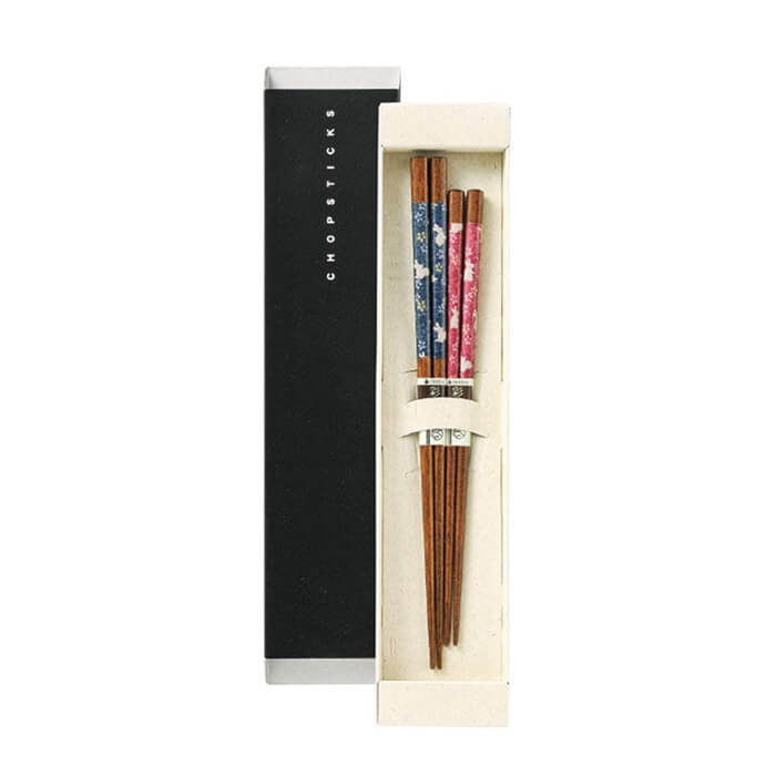 Training Chopsticks - イシダ お箸 スリーブ紙箱2P 染絣うさぎ 49012