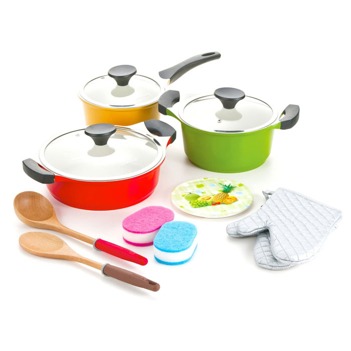 IH対応 セラミックコート 鍋3点セット