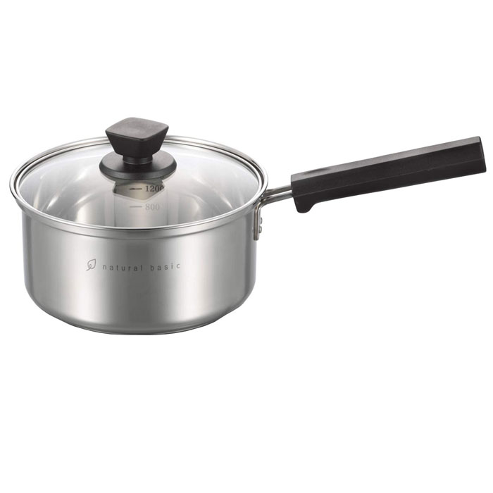ナチュラルベーシック 188ステンレス製 深型片手鍋 18cm 送料無料