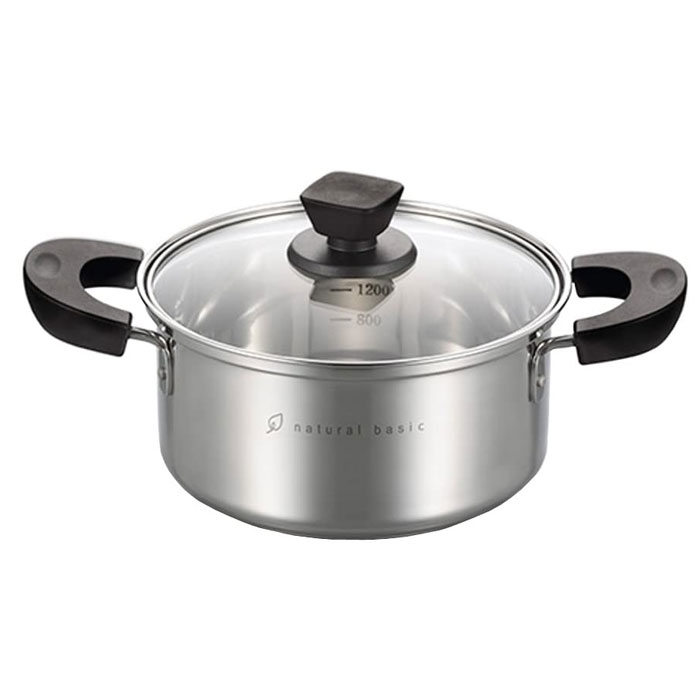 ナチュラルベーシック 188ステンレス製 深型両手鍋 20cm 送料無料