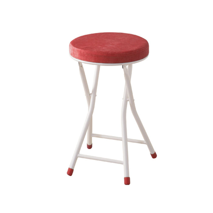 ボリュームのある厚めの座面でしっかりとした座り心地です。コンパクトなサイズ感なので、キッチンや玄関など限られたスペースでも使用できます。W30×D30×H49(折りたたみ時:W30×D7×H70)cmスチール(粉体塗装) ポリエステル組立完...