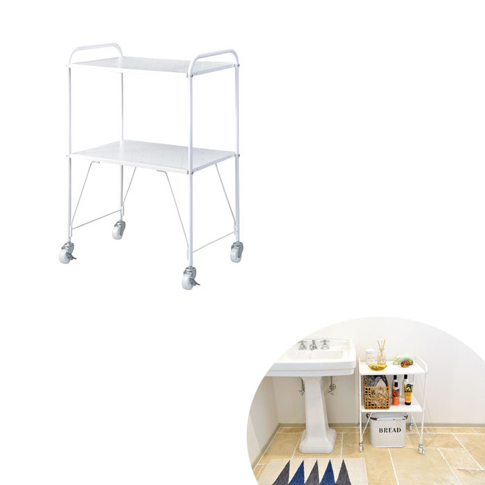 サイドワゴン LFS-883WH（ホワイト） マルチワゴン サイドワゴン キッチンワゴン ワゴン キッチン 洗面所 デスク回り キャスター 移動 Azumaya 東谷 【送料無料】【メーカー直送品】【代引不可】【沖縄・北海道・離島・一部地域お届け不可】