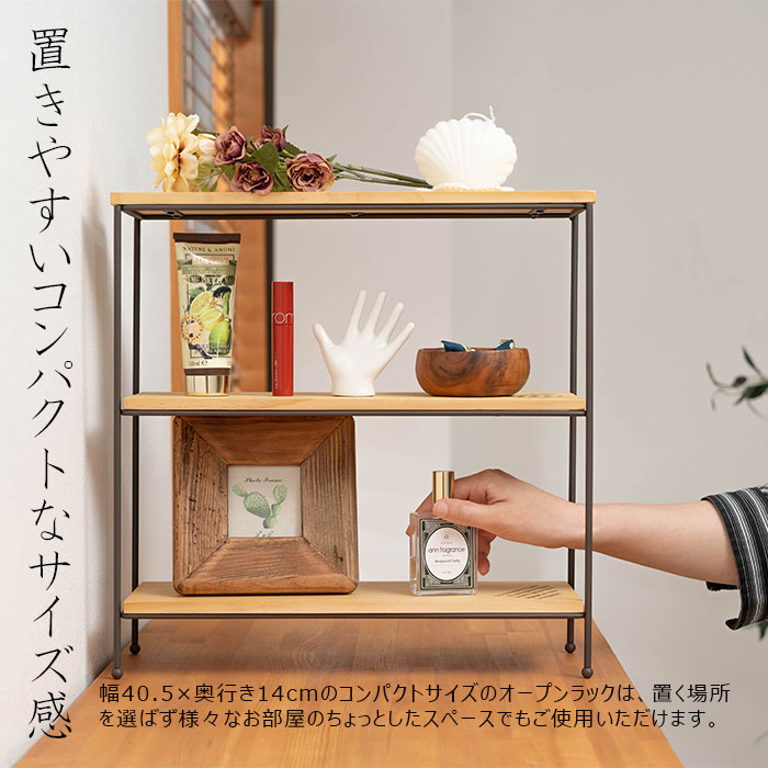 オープンラック シェルフ 収納棚 幅40cm 高さ40cm 木製 アイアン ラック 収納 小物置き 多目的ラック 棚 スパイスラック おしゃれ シンプル 新生活 AKB-403 Azumaya 東谷 送料無料【メーカー直送品】【代引不可】【沖縄・北海道・離島・一部地域お届け不可】 [2]