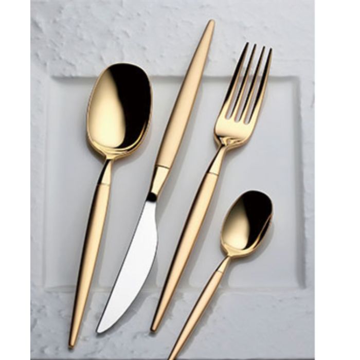 LW No.12500 18-10ミルトア 金仕上 デザートスプーン カトラリー 食器 キッチン用品 シンプル 日本製