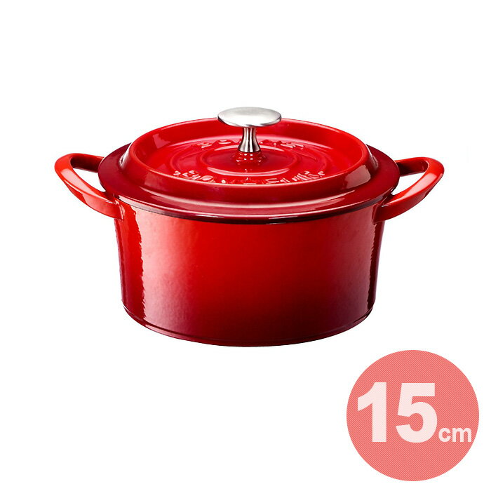 Ih Incompatible - BONNE BONHEUR/ボン・ボネール ココット 15cm 《IH対応》 【ボンボネール/イシガキ産業/ホーロー/鋳物/両手鍋/ラウンド】【レッド】