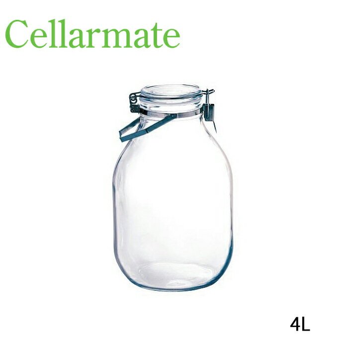 セラーメイト 取っ手付き 密封びん 4L 保存容器 Cellarmate 星硝 220339 ガラス容器 梅酒 果実酒 瓶 ビン らっきょ ピクルス 送料無料のサムネイル