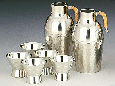 【送料無料】大阪錫器　中酒器 ツチメダイヤ （足付） 【桐箱入り】( キッチンブランチ )