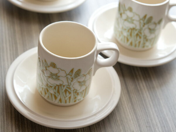 　《アンティーク》ホンジー フルール コーヒーカップ＆ソーサー 《貫入あり》《ビンテージ/vin...