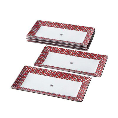 前畑 musbu 紅小花 長角皿揃送料無料