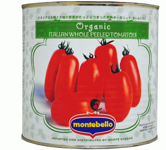 Organic ITALIAN WHOLE PEELED TOMATOESイタリアの有機認証団体Bioagricert認定の南イタリア産オーガニック・トマトです。肉厚で酸味の少ないたて長タイプの完熟有機トマトを湯むきし、裏ごしした有機トマト...
