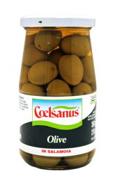 COELSANUS(チェルサヌス)グリーンオリーブ塩水漬け（種あり)360g 【 ※ご注文後のキャンセル・返品・交換不可。 】