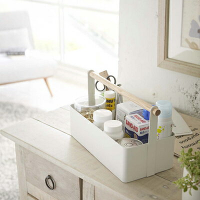 山崎実業 小物収納ボックス ツールボックス L トスカ tosca ホワイト【 L】【送料無料】