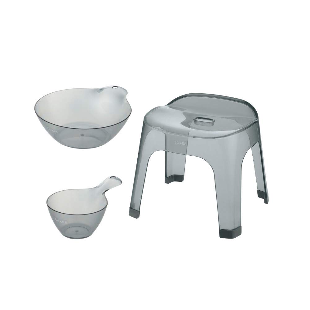 リュクレ LUXRE 腰かけ30H&手おけ&湯おけ 3点セット リッチェル (グレー)