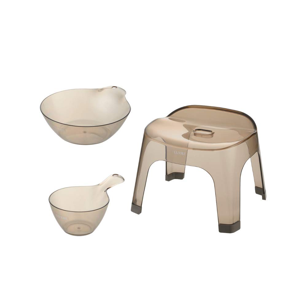 リュクレ LUXRE 腰かけ25H&手おけ&湯おけ 3点セット リッチェル (ブラウン)