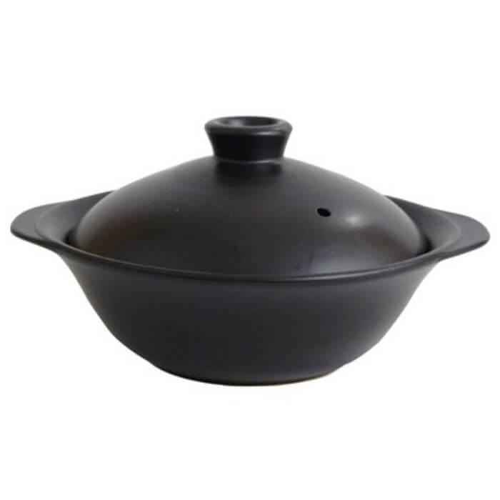 Earthen Pots - 耐熱シリーズ 煮込み鍋（黒釉）前畑 （品番 52431）