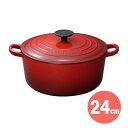 Le Creuset ル・クルーゼ トラディション ココット・ロンド 2501 チェリーレッド ( 24cm ) 両手鍋 鋳物 ホーロー 鍋 【日本正規販売品】