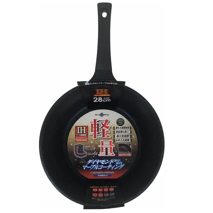Ih Incompatible - タフコ(Tafuco) 軽量 ダイヤモンドマーブルコーティング IH対応 炒め鍋 28cm F-7124