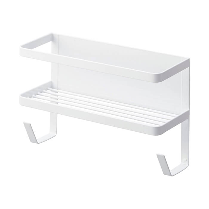 キッチンブランチの山崎実業 ホースホルダー付き 洗濯機横 マグネットラック TOWER WH 47 ホワイト YAMAZAKI タワー【送料無料】｜アングル2