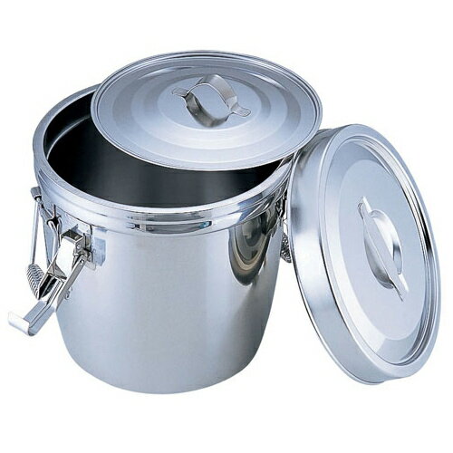 18-8 ダブル汁食缶 （フック付） 14L （両手付）【14L （両手付）】
