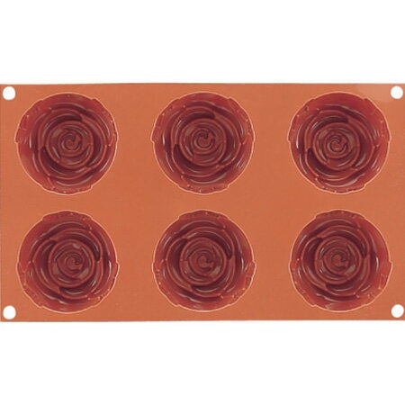 マルテラート フレキシブルノンスティックモルド 76 ローズ 6ヶ取 SF077（SF077）( キッチンブランチ )