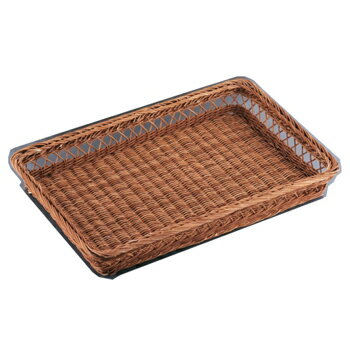 籐 スカシ浅型パンカゴ 46号 茶 16-730B（16-730B）【茶】