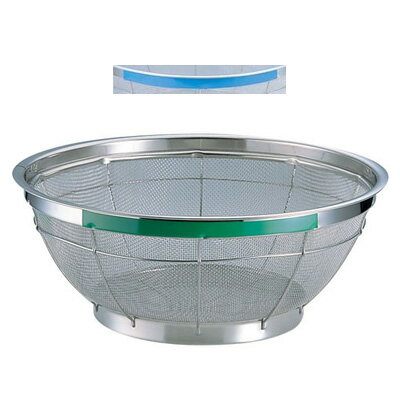 TKG ステンレス NEW マンモス カラー 浅型ざる 25cm ブルー【ブルー】