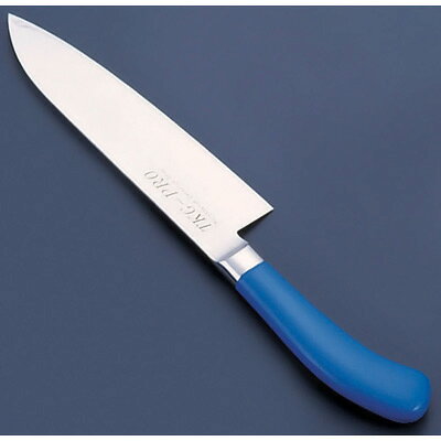 【仕様】サイズ：17.5cm全長：316mm質量：170g背厚：2.0mmハンドルのカラーは6色あり、肉類、魚貝類、野菜、果実、パン類、加工済食品など食品別に利用できるので衛生管理に最適です。 ※庖丁の表示サイズは、すべて刃渡り寸法となっております。 材質：刀身/モリブデンバナジウム鋼 ハンドル/18-8ステンレス（抗菌焼付塗装）　■HACCP対応工場に最適HACCPとは、集団食中毒のような食品による事故を防ぐために考えられた衛生管理法です。それぞれの現場で作成したHACCPプランという科学的なマニュアルに沿って日常の衛生管理を行い、食中毒などを予防します。色違いはこちらホワイトイエローピンクグリーンブラック