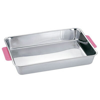 18-8 カラーハンドル角バット 12枚取 ピンク【12枚取/ピンク】