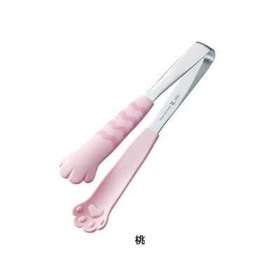 18-0 卓上トング きゃっちだにゃん しま 【桃】