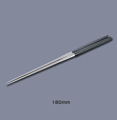 本焼ステンレス 黒合板 六角柄盛箸 （2118） 180mm 【180mm】