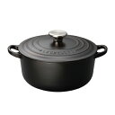 ルクルーゼ LE CREUSET ル クルーゼ ココット・ロンド 2101 24cm 【マットブラック】【日本正規販売品】