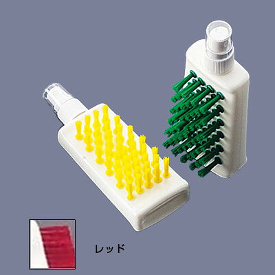 【仕様】 メーカー品番:1836 色:レッド 幅×奥行:55×155mm 毛長:20mm ボトル容量:100c.c. TUCEL HYGIENIC FUSEDWAREトゥーセル ブラシも色分け・使い分け!―HACCP対応― トゥーセル社のブラシは毛の根元に溝が無い(トゥーセル社特許取得)ため、細菌・カビ・ごみ等の汚れが入り込まないように開発されております。また、特殊加工された材質を使用しておりますので、汚れが落ちやすく、細菌等に侵されず、いつも清潔に従来の植物、馬の毛と比べ長時間使用でき、用途によって色分けしてお使いいただけます。 材質:ポリプロピレン ※アメリカ製