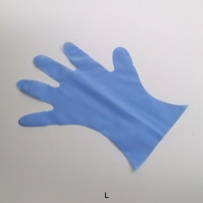 カラー マイジャストグローブ五本絞り ＃28 （化粧箱入）（ポリエチレン製）（200枚入） L 約30cm 【ブルー】