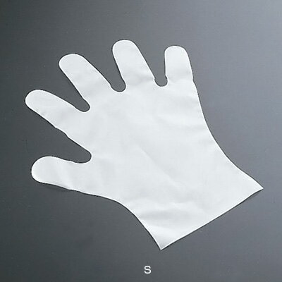Rubber Gloves - エンボス手袋 五本絞り ＃30 （簡易パック・ポリエチレン製）（1袋50枚入） S 全長27cm( キッチンブランチ )
