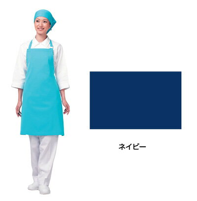 アイメッシュエプロン 首掛けタイプ フリー（着丈83cm 身幅70cm） E5200 55 【ネイビー】