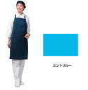 アイメッシュエプロン たすき掛けタイプ フリー(着丈83cm 身幅70cm) E5200-11T 【ミントブルー】