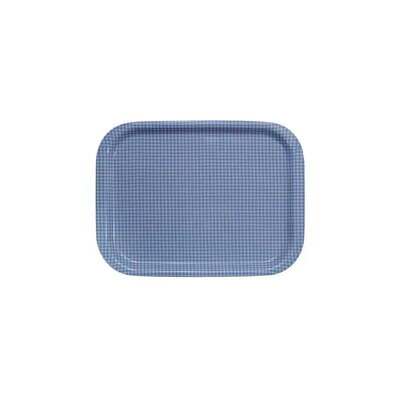 R トレー取手なし 角（ノンスリップ加工） S 270×200×H20mm 【チェックブルー】