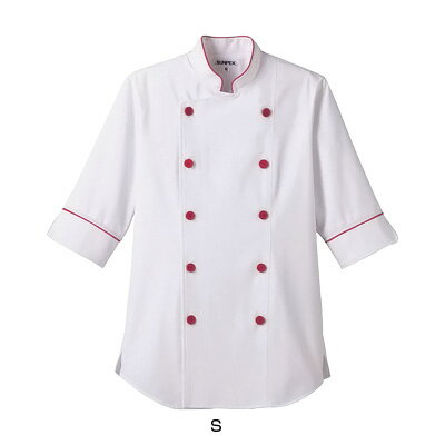 ショップコート ET-1139 S 【ホワイト×レッド】