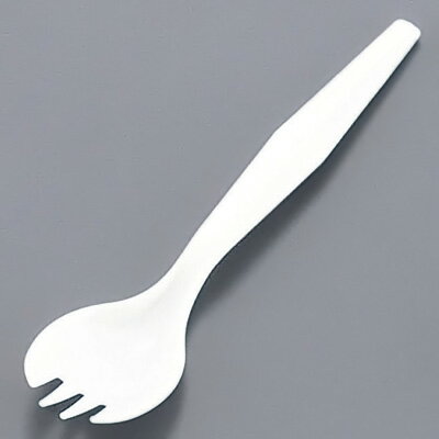 使い捨て フォークスプーン ＃140 （500本入） 袋入 全長140mm 【白】