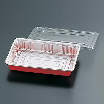 弁当容器 透明蓋付（100セット入） LC-9 230×156×35mm( キッチンブランチ )
