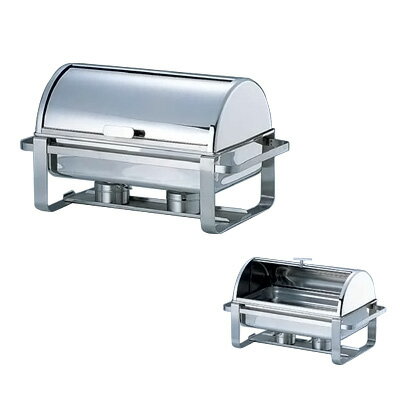 KINGO ステンレス 角回転カバー式 チェーフィングデッシュ （ハーフオープン） 2101-2 265×327×H65mm( キッチンブランチ )