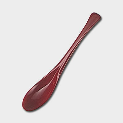 【仕様】 形状名:かゆスプーン 色:朱 全長:195mm 材質:アクリル製(耐熱80℃)