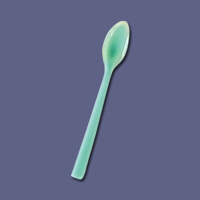 口あたりやさしい スプーン 一体深型・小 幅28×全長178mm 【ブルー】