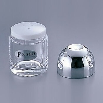 【仕様】 メーカー品番：EX-4 直径×高さ：48×78mm EXSIO エクシオシリーズ(耐熱:70℃) 材質:本体/メタクリル樹脂、フタ/ABS樹脂(メッキ) 中ブタ/EVA樹脂