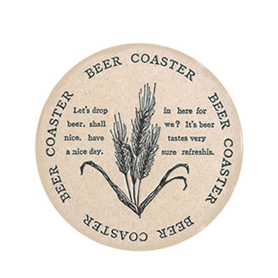 紙コースター BEER （100枚入） 13703 直径90mm 【茶】